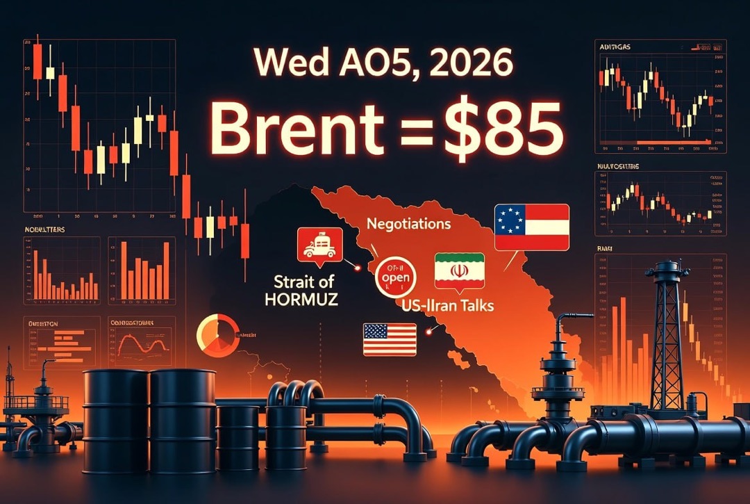 Oil and Gas News and Energy — Wednesday, August 5, 2026: US and Iran Negotiations on Reopening the Strait of Hormuz Plunge Oil Prices, Brent Hovering at $85