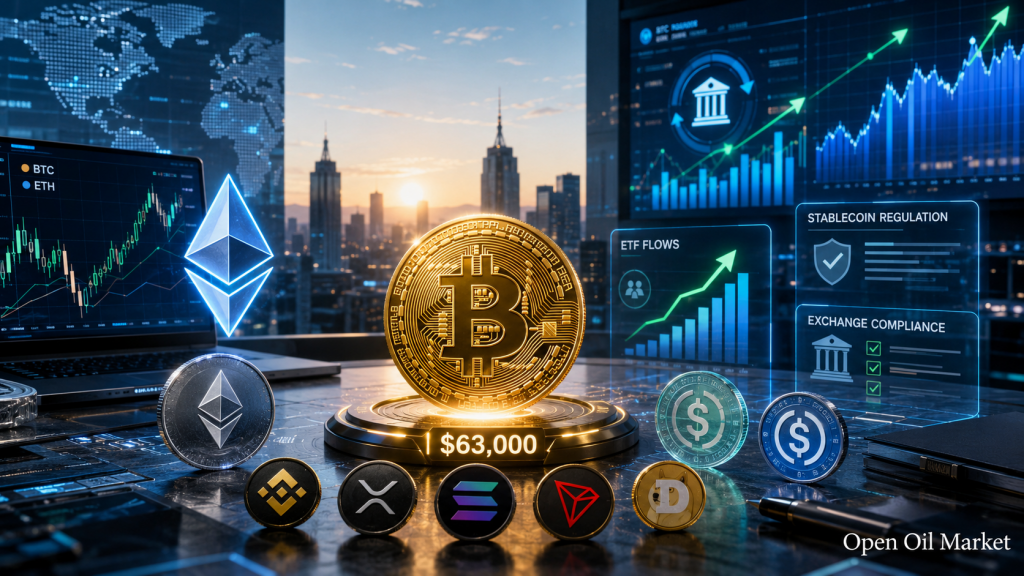 Cryptocurrency Market July 10, 2026: Bitcoin around $63,000, Ethereum, top 10 cryptocurrencies, ETFs and stablecoins