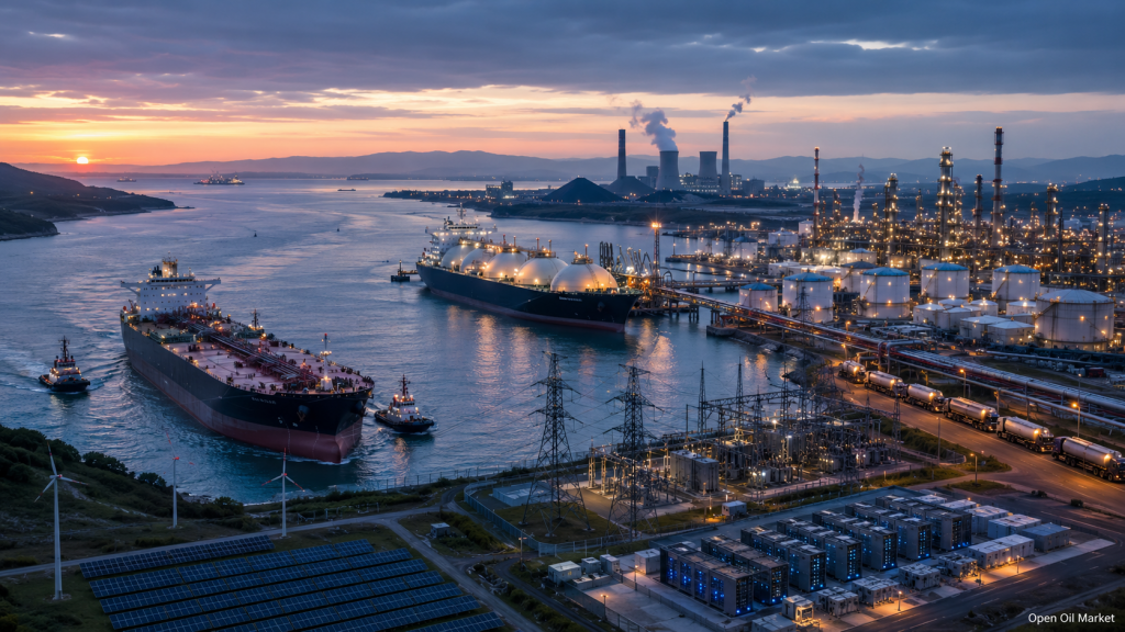 Oil, Gas and Energy News 2 June 2026: Oil Tanker in Strategic Strait, LNG Terminal, Refinery, Power Grids, Data Centre, Renewables and Coal Generation