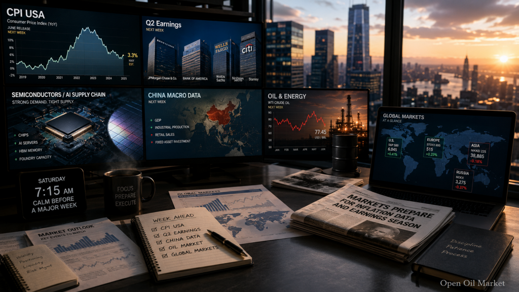 Economic Events and Corporate Reports – Saturday, July 11, 2026: A Quiet Calendar Ahead of US CPI, Bank Earnings, and China Data